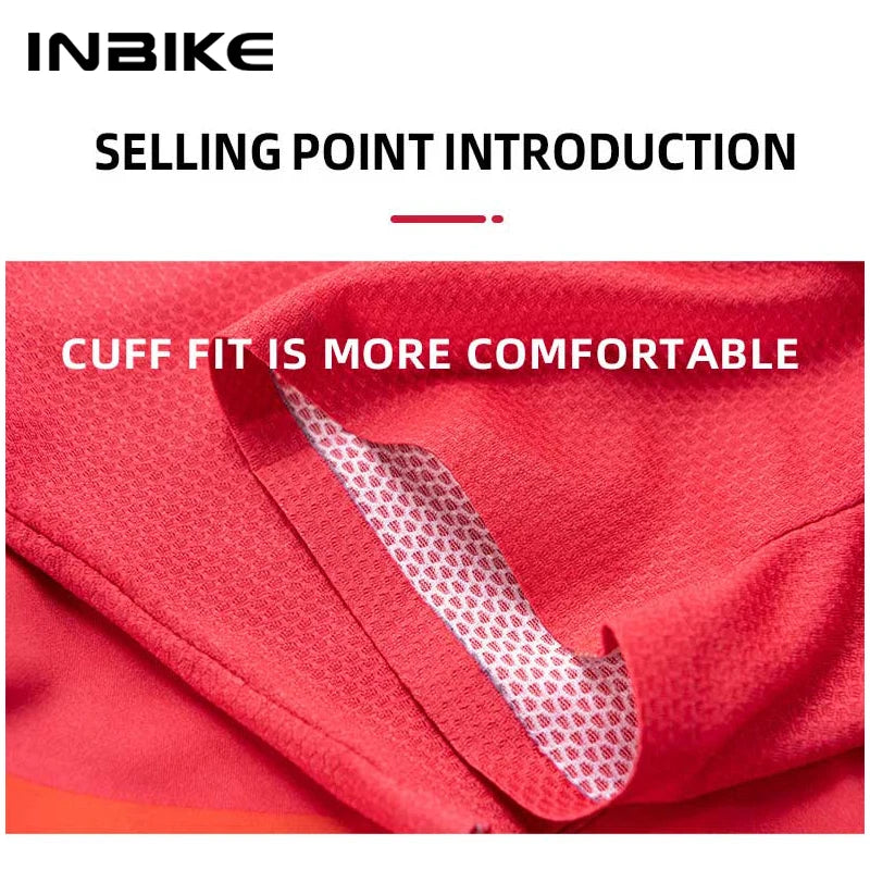 INBIKE 2024 Summer Cycling Jersey Men Short Sleeve Quick-dry Men's Bicycle Riding Shirts with 3 Pockets Full Zipper MTB Clothing